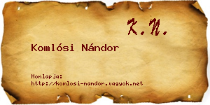 Komlósi Nándor névjegykártya