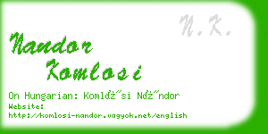 nandor komlosi business card